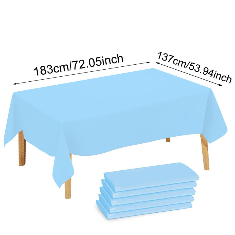 Mantel de plástico desechable de varios colores, cubierta de mesa rectangular de 137 × 183cm para decoración de fiestas, eventos, bodas y cumpleaños, 1/5 Uds.: Borgoña / 132*178CM