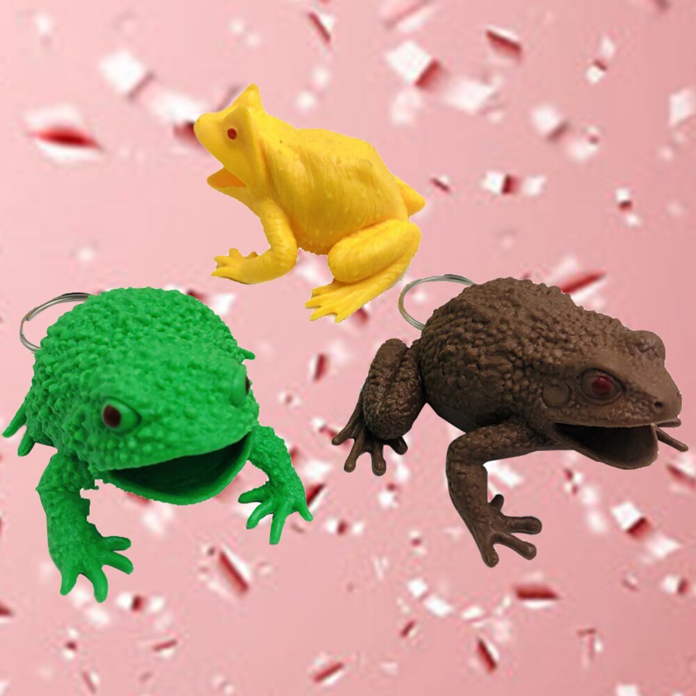 3pcs Vomiting Frogs Simulation Horrific Squeeze Artifical Tricky Props Venting Decompression Toys for Men