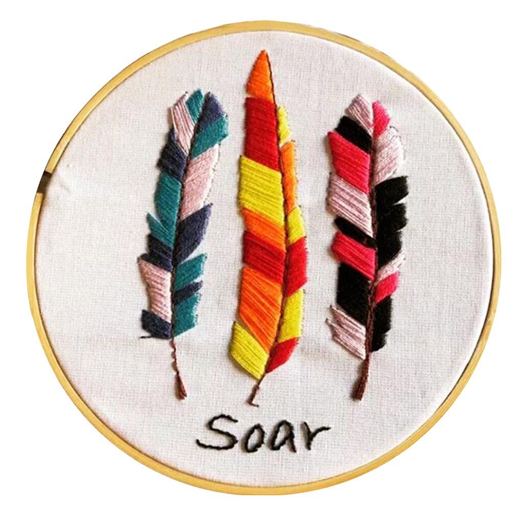 Full Range of Embroidery Starter Kits with 15.5cm Embroidery Hoop - Flower