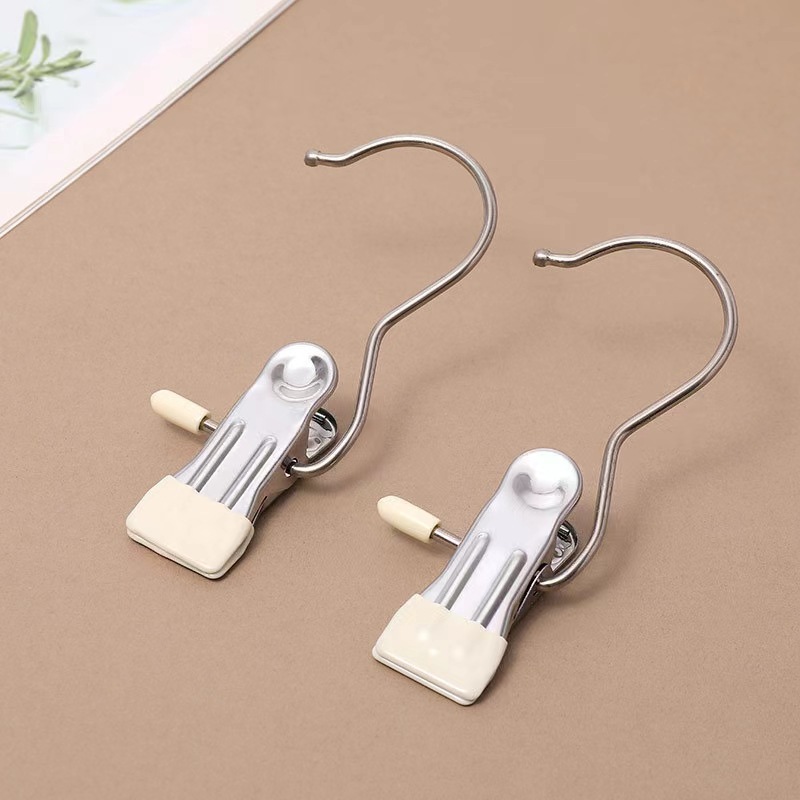 Pinzas para ropa de acero inoxidable, ganchos para colgar ropa, organizador de botas multiusos, perchas portátiles para almacenamiento en el hogar, 10 Uds.