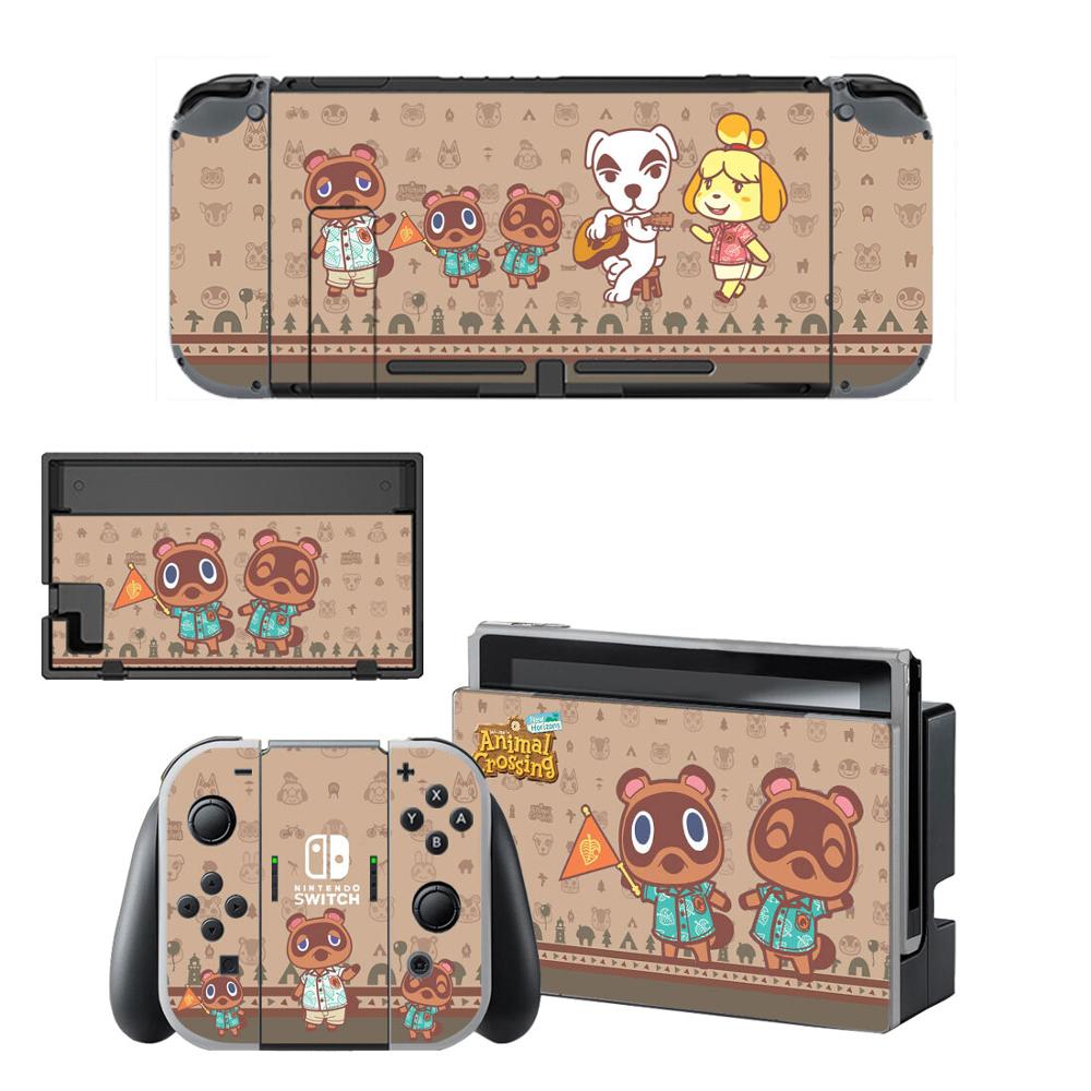 Animal Crossing Screen Protector Sticker Skin for Nintendo Switch NS Console Dock Charger Stand Holder Joycon Controller Skin: BYSNS0108