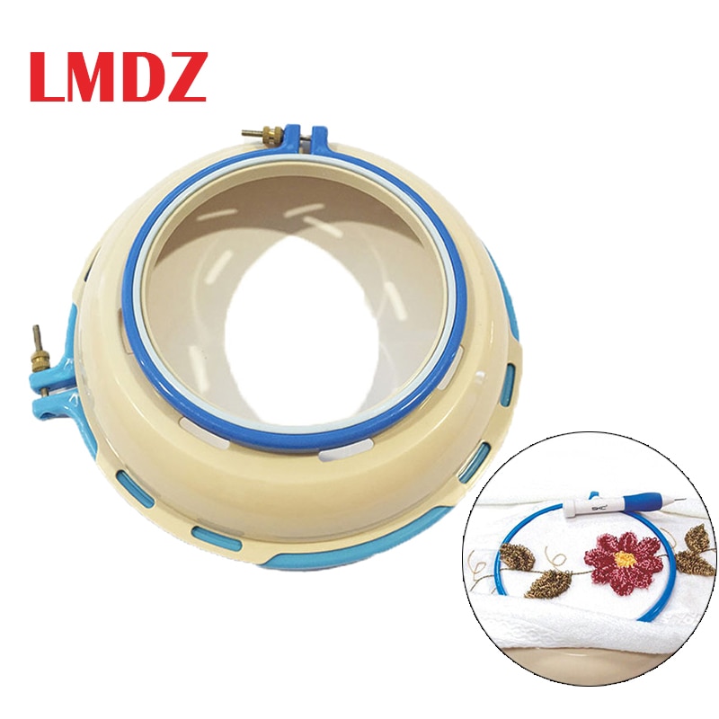Lmdz 2 stk broderiramme sæt plast broderi stativ bøjle ring med holder støtte til 2 side broderi cross diy