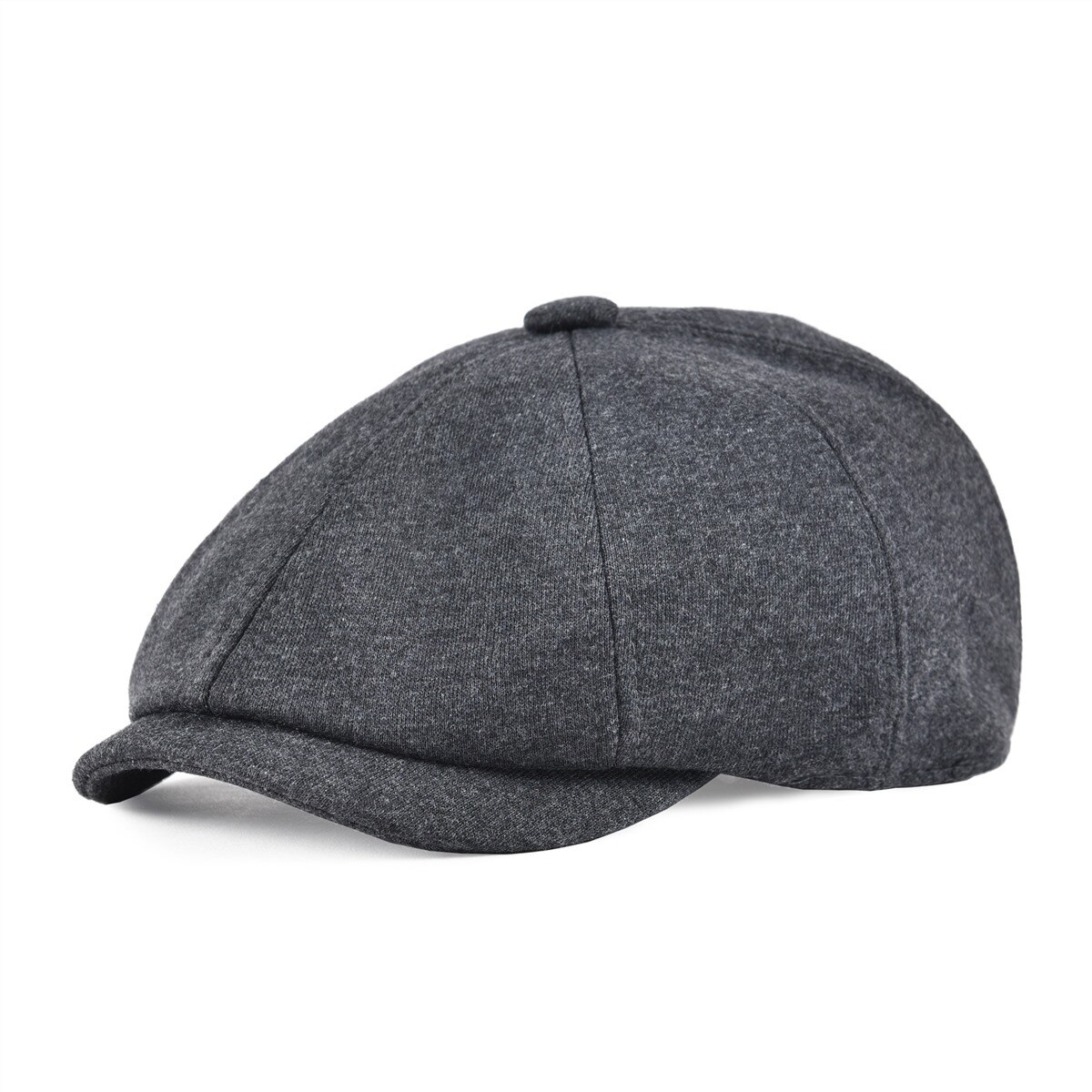 VOBOOM Big Size Cotton Newsboy Caps Flat Cap Beret Boina Cabbie Driver Golf Men 8 Panel Elastic Back Duckbill Ivy Hat 321: Dark Grey