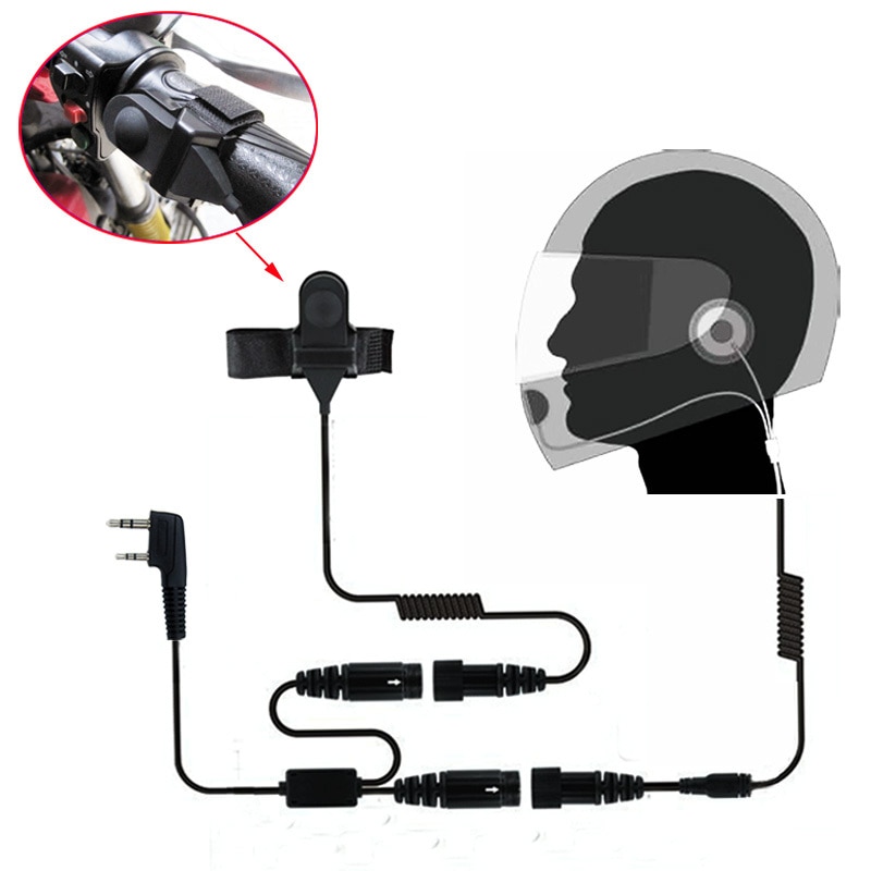 Motorcycle Full Face Helmet Headset Earpiece for Two Way Radio Baofeng Walkie Talkie UV-5R UV-5RA Plus BF-888S GT-3 GT-3TP Mark