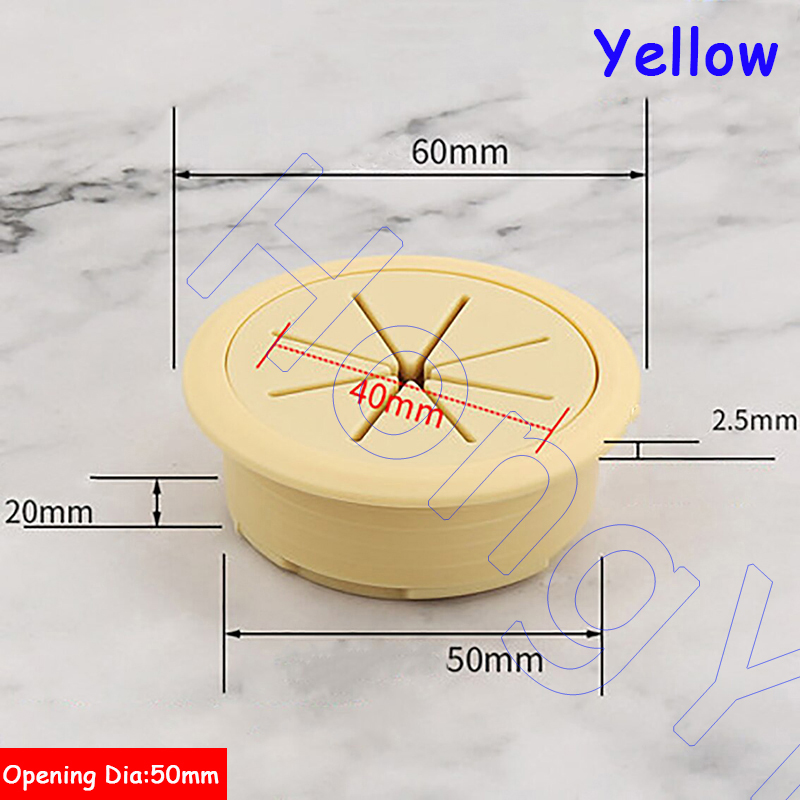 1 Stück 50 mm/53 mm/60 mm/80 mm Schreibtisch-Draht-Organizer, Kabelloch-Abdeckung, ABS + Gummi-Kabeltüllen für Büromöbel, Kabeldurchführung: Schwarz & Weiß