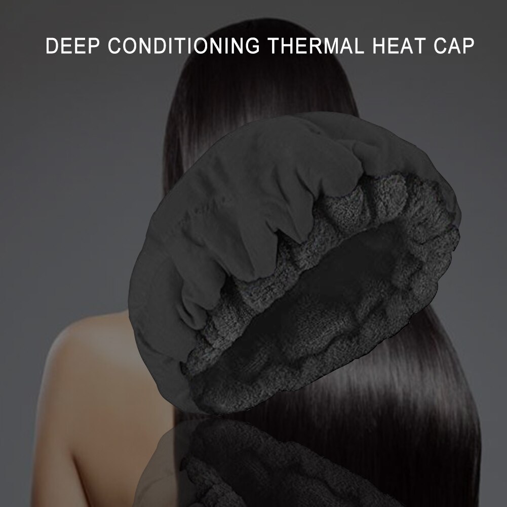 Deep Conditioning Heat Cap Microwavable Heat Cap for Steaming Microfiber Cotton Reversible Flaxseed Interior