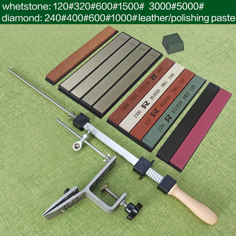 Kitchen Knife Sharpener Whetstone Multifunction Fixed Angle Sharpening System Apex Edge Honing Tools kit: GT 4Y 4J 2B PG