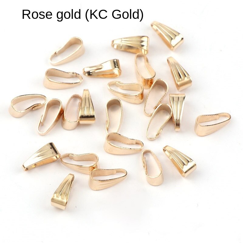 200 Teile/satz Streifen Oval Schnalle Anhänger Schnalle Halskette Anschluss Schnalle DIY Schmuck Material Halskette Ketten für Jewlery Herstellung: Rose gold (KC Gold) / 4mmx8mm 200 pcs