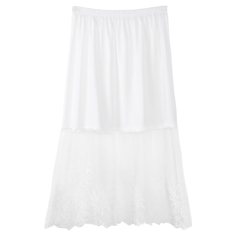 Spetsar halka slip kjolar extender elastisk midja a-line ihålig underkjol underkjol