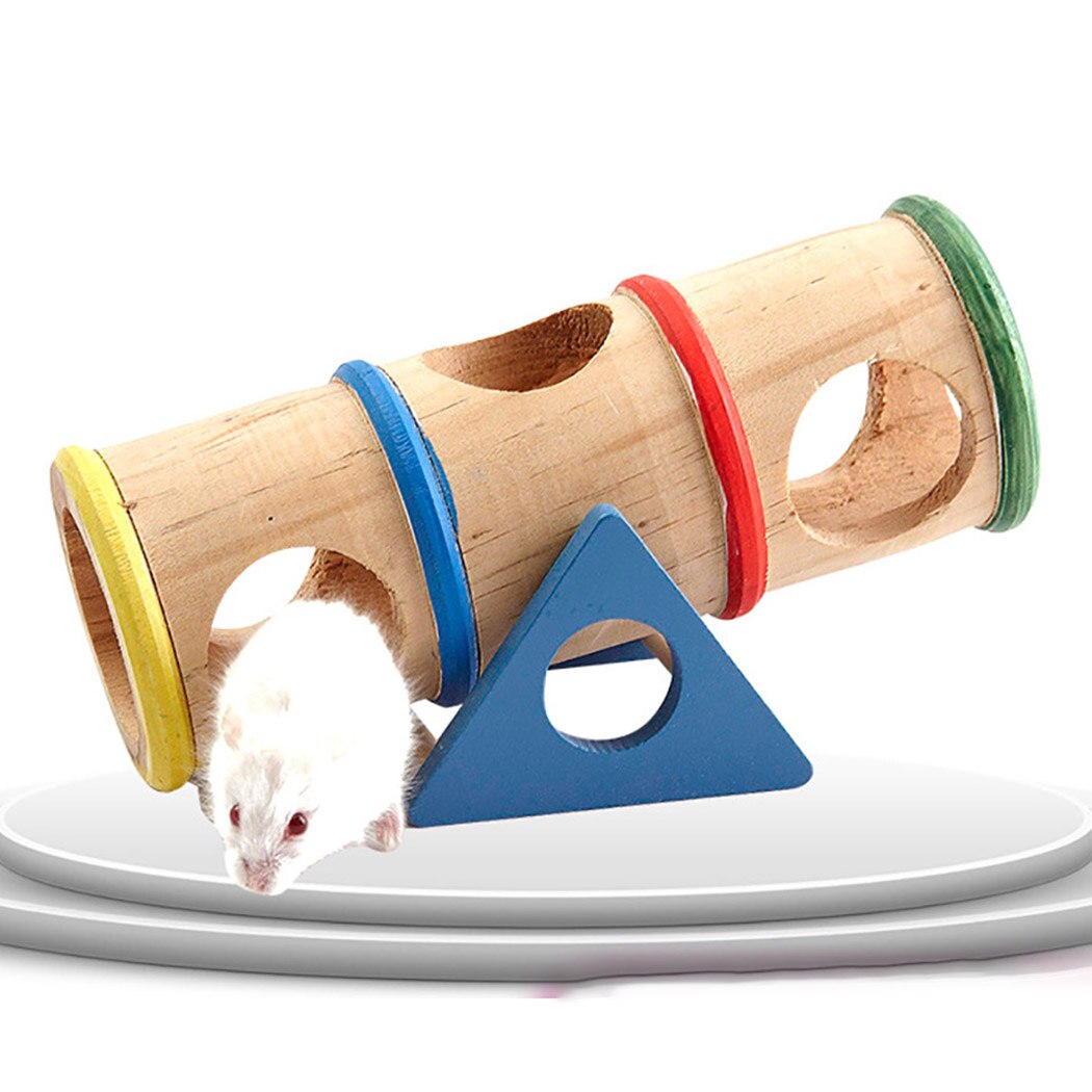 Hamster Seesaw Tube Pet Wooden Hamster Seesaw Toy Seesaw Tunnel Toys for Hamster Hedgehog Mouse Rat Guinea Pig