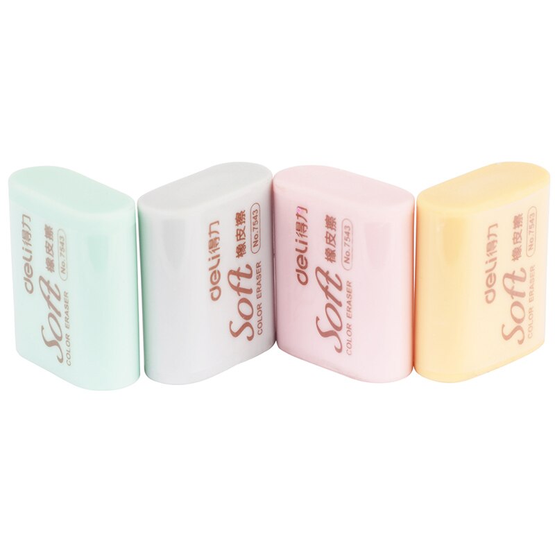 Borrador de lápices de colores para estudiantes, goma suave Kawaii, de premios, papelería escolar, 1 unidad