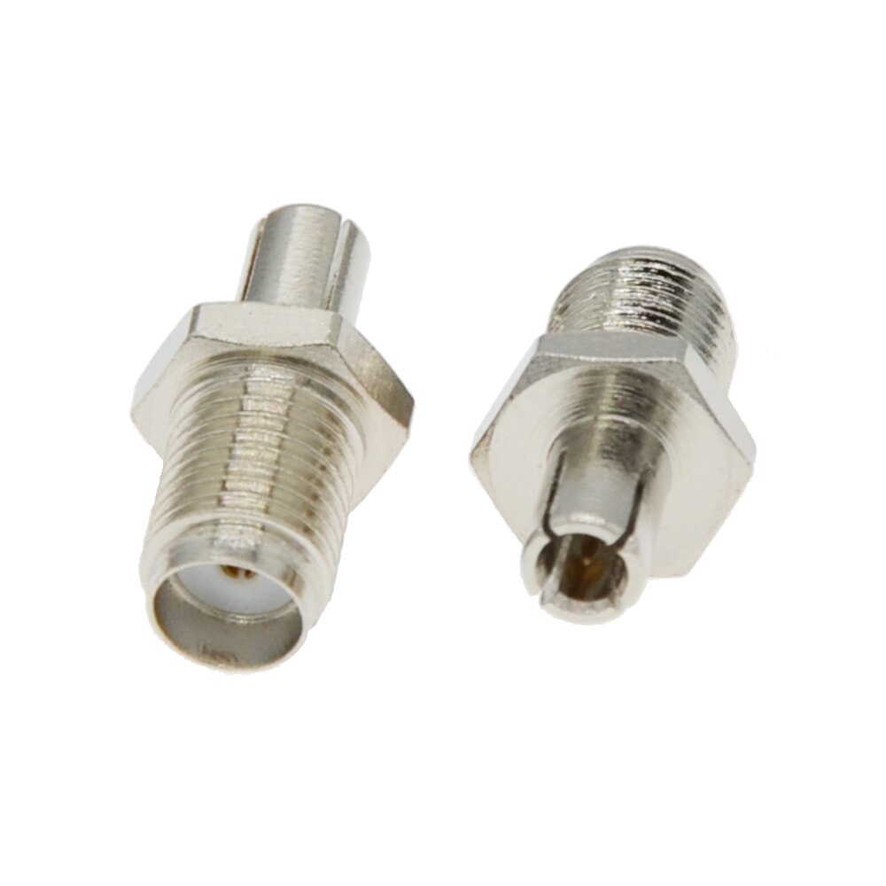 Adaptateur Coaxial RF SMA vers connecteur Coaxial TS9/CRC9, Jack femelle SMA vers fiche mâle TS9/CRC9, argent nickelé, 2 pièces/lot