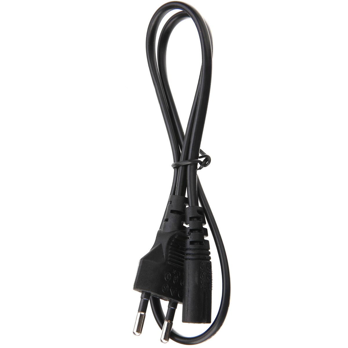 1pc Black 2ft 2-Prong Pin AC EU Power Supply Cable Cord Lead Wire For Desktop Laptop 0.6M Mayitr