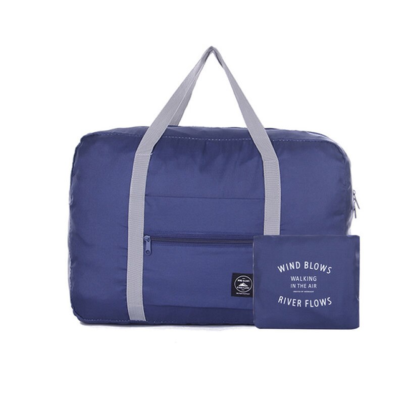 Gnwxy 2020 nova náilon dobrável saco de viagem grande capacidade moda fim de semana bolsa para homens mulheres carry on sacos de bagagem dropshipping: Azul