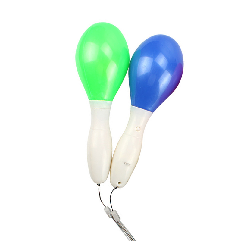 2 stks Maracas Lichten Knipperen Multi-color LED Maracas Licht Neon Zintuiglijke Schudden Lamp Speelgoed Kind Baby Shaker Schudden speelgoed