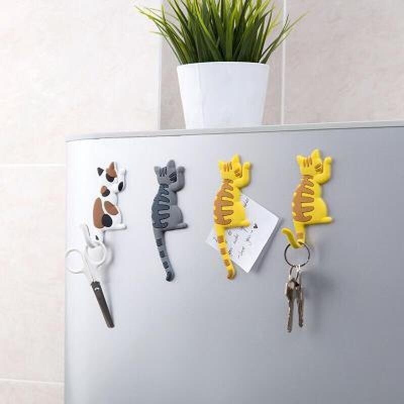 Magnet Hooks Cute Cartoon Cat Magnetic Fridge Refrigerator Sticker for Home Cat Shape Magnet Fridge Stickers