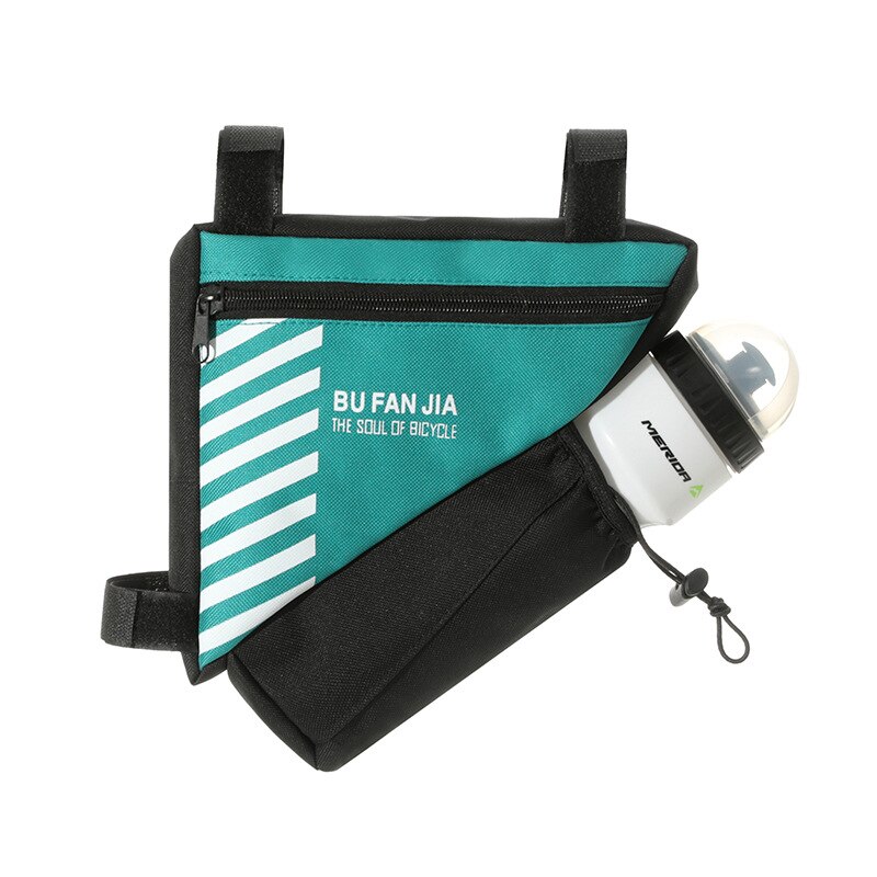 Bicycle riding bag Bicycle Bag Letter Print Triangle Storage Bag Multipurpose Saddle Bag for Bicycles with zipper bottle holder: Green