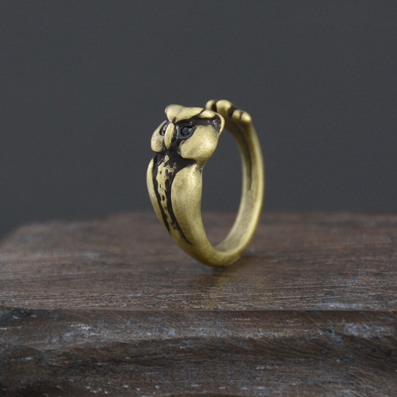 Anillo Vintage con de búho y águila para hombre y mujer, sortija ajustable, estilo Retro antiguo, Animal de amor de EE. UU., para mujer: Style 17