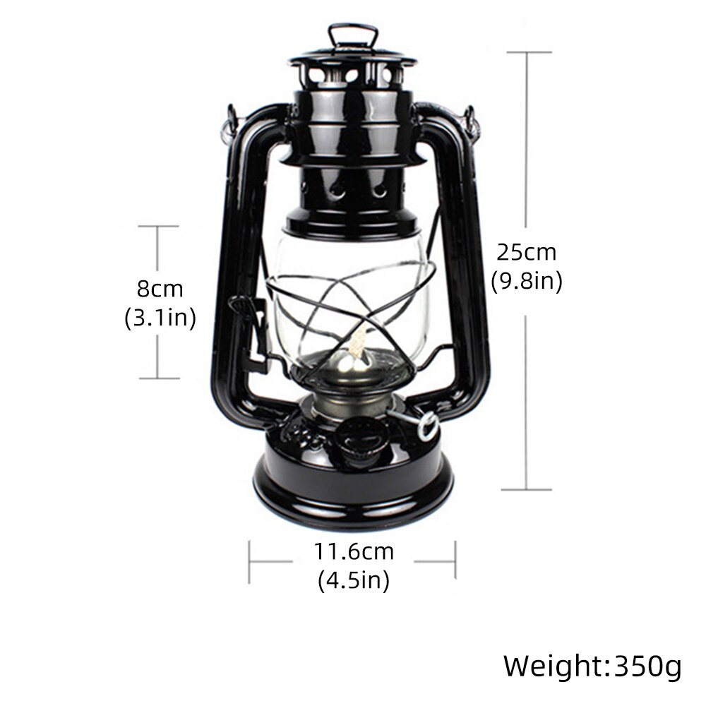 Lámpara de queroseno clásica Retro de 25cm, linternas de queroseno de LED regulable de 6 colores, luces portátiles de mecha, lámpara de aceite de Adorno