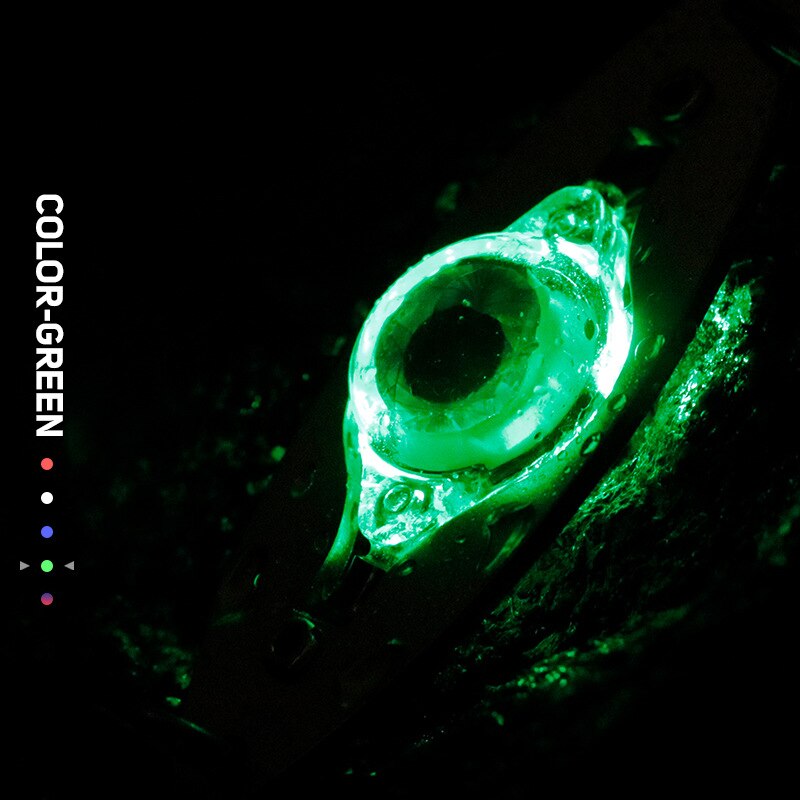 Cuillère de pêche sous-marine avec lumière LED, leurre léger en forme d&#39;oeil, matériel et accessoires
