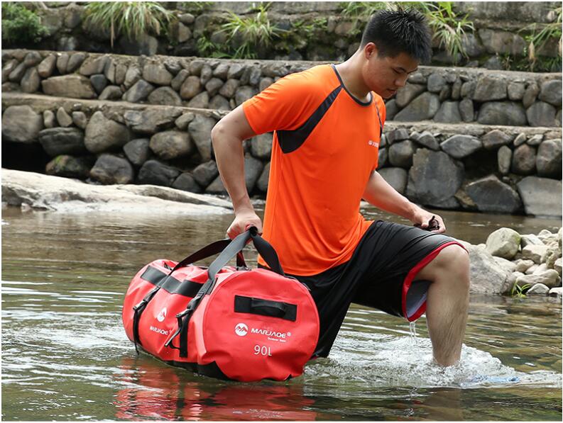 High Capacity PVC Waterproof Dry Bag 30L 60L 90L Outdoor Diving Foldable Beach Swimming Bag Rafting Sailing Ocean Handbag: 30L RED