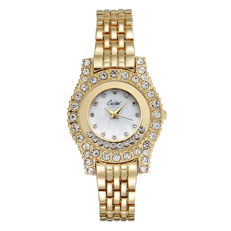 Luxe Dames Horloges Armband Horloge Dames Diamanten Gouden Met Roestvrij Staal Horloges Quartz Horloge Dame Waterdichte Klok