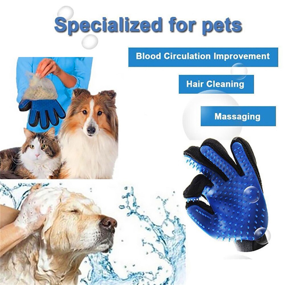 Hond Pet Grooming Handschoen Siliconen Katten Borstel Deshedding Haar Handschoenen Honden Bad Schoonmaakproducten Dier Kammen Door
