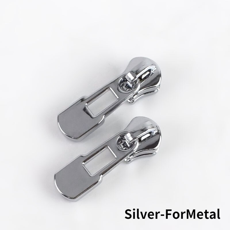 Meetee-deslizadores de cremallera de aleación para cremalleras de Metal, Kit de reparación de cremalleras para bolsas de ropa, accesorios de costura de ropa DIY, 3 #, 20 Uds.: Silver-ForMetal