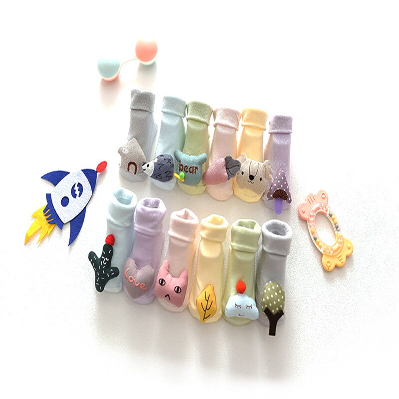 0-18 monate Baby Socken Boden Non-slip Cartoon Obst Gummi Anti Slip Baumwolle glocken Baby Mädchen Jungen weiche Nette Stiefel