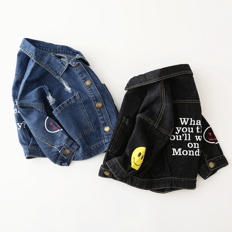 Veste denim d'automne pour enfants | Vêtements pour enfants, , version coréenne du visage épaule sourire garçon