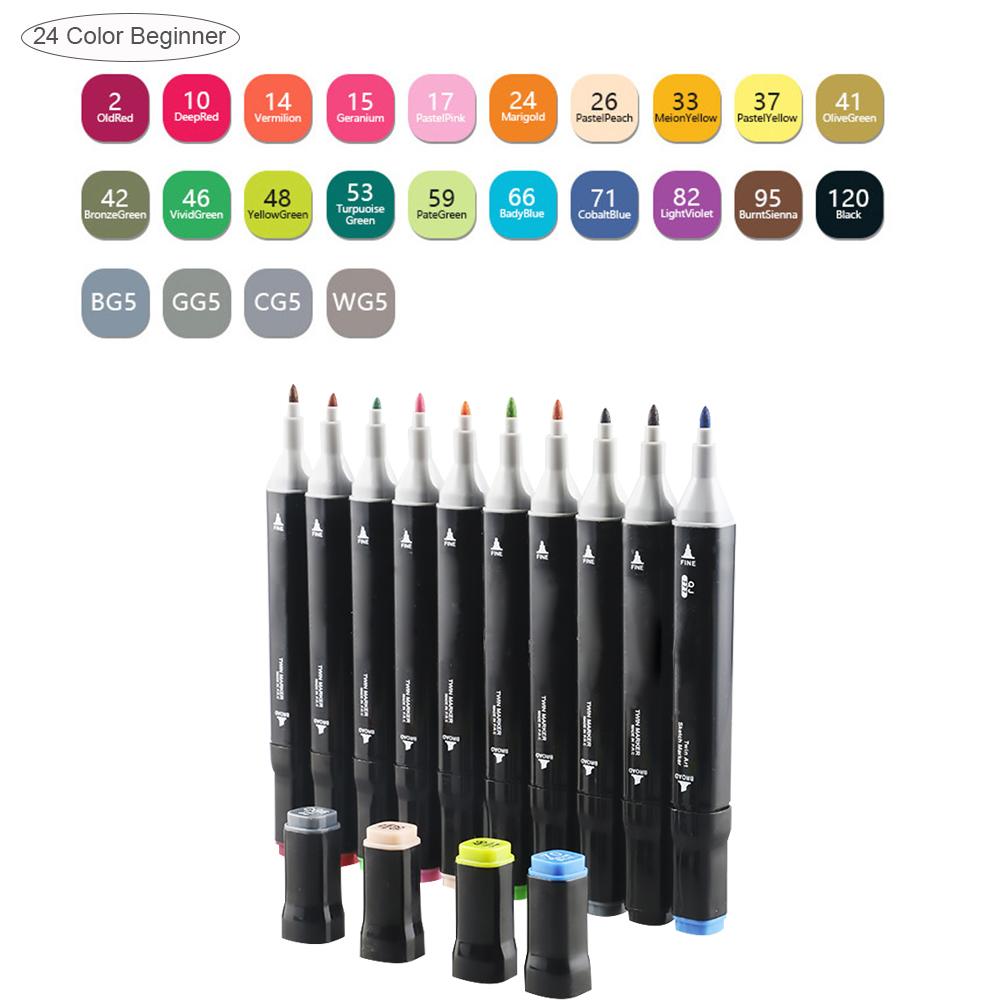 Single Art Markers Brush Pen Sketch Alcohol Based Markers Dual Head Manga Drawing Pens Art Supplies Marker Pen: 1