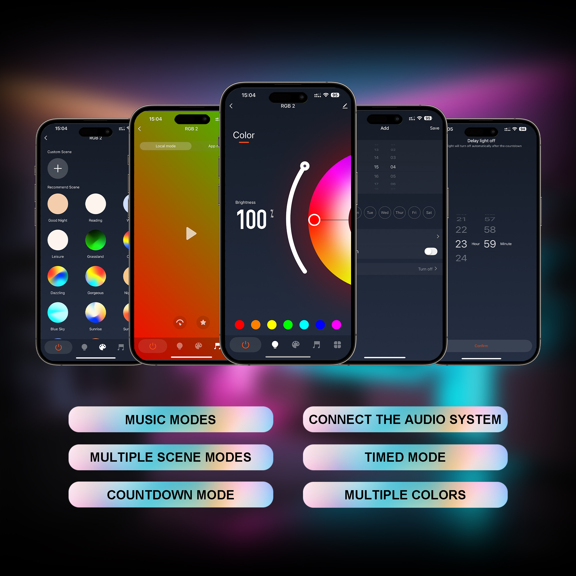 Kit rond en aluminium LED pour cuisine, lumière WiFi RGB, Alexa, Google Assistant, application avec télécommande RF 2.4G, synchronisation musicale, variable