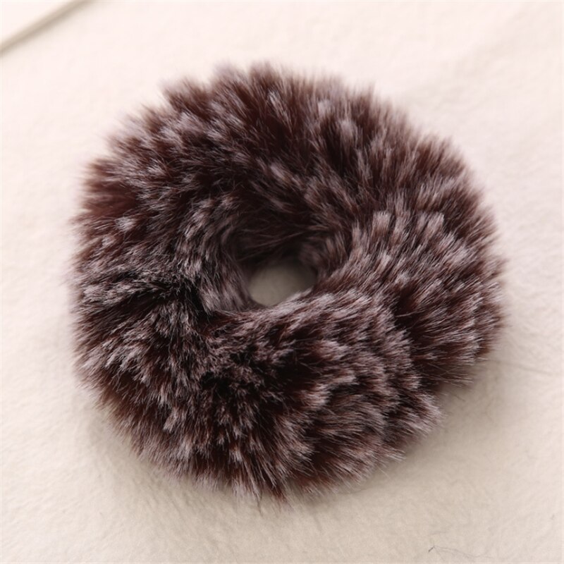 1Stck Winter Faux Pelz Kaninchen Haar Scrunchie Weiche Elastische Haar Bands Frauen Nette Pferdeschwanz Halfter Haar Zubehör: 10