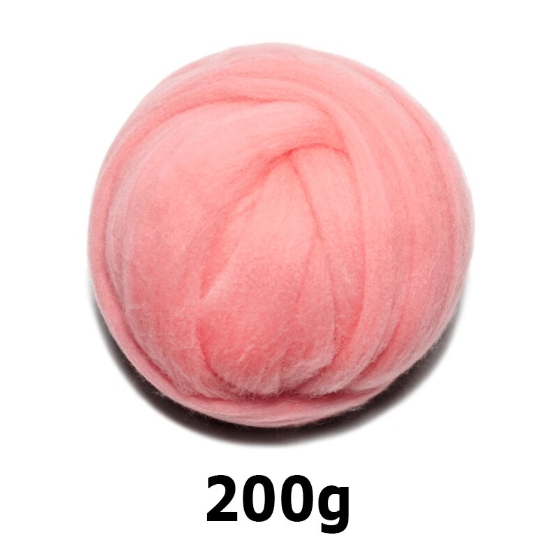 handgemaakte Wolvilt voor vilten 50g Heldere roze Perfect in Naald Vilt 55 #: 200g