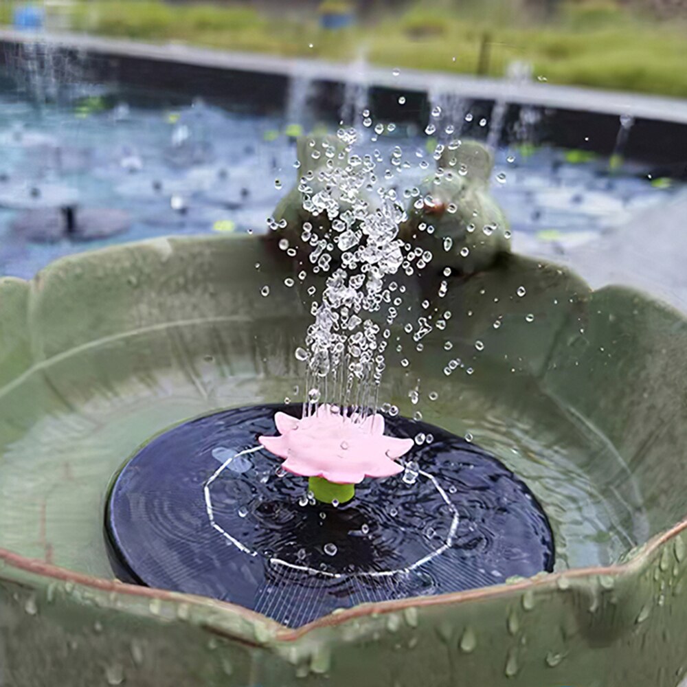 1.4W Solar Fontein Met 5 Sprinkler Nozzles Solar Pomp Powered Fontein Vogel Bad Fontein En 1 Overbrengen Hoofd Hoge power