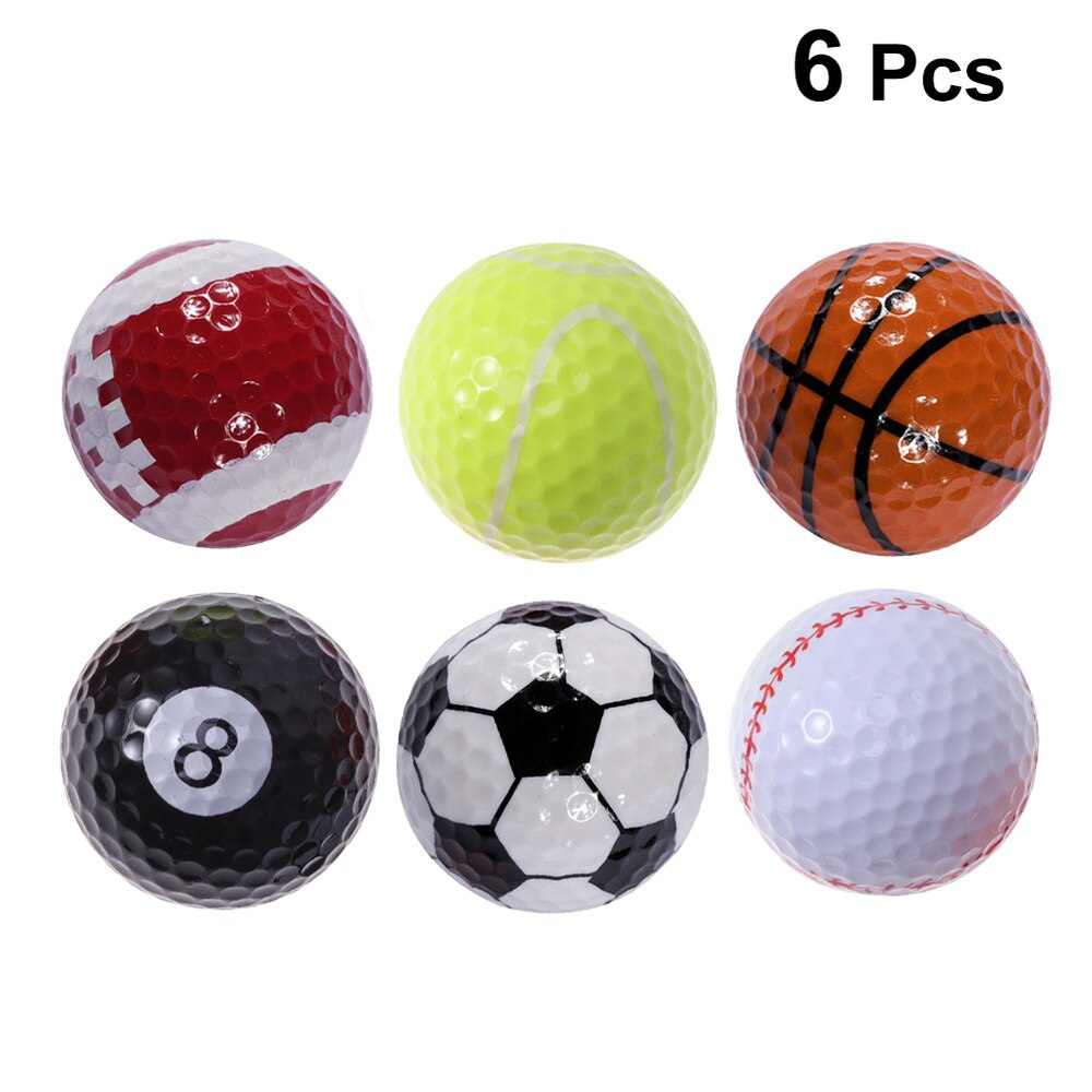 6pcs Golf Practice Balls Durable Practice Golf Ball Golf Training Balls Golf Supplies for Outside Outdoor Adults
