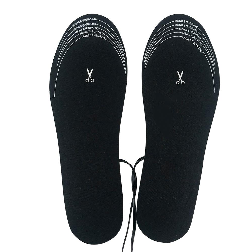 Usb opvarmede sko indersål komfortable bløde elektriske opvarmede sko indlægssåler vinter udendørs sports fødder opvarmning indlægssåler 1 par: Hvid