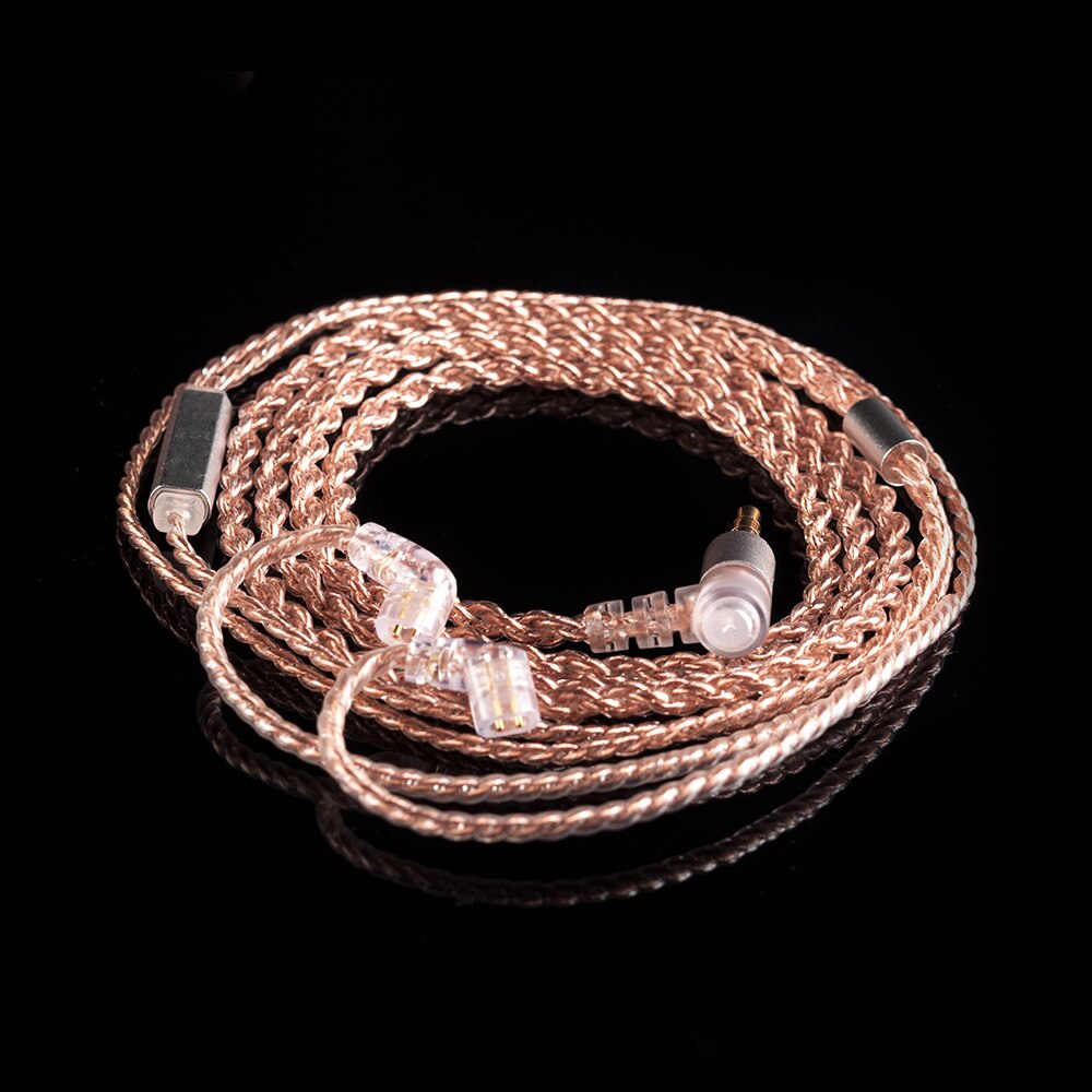 KBEAR 4 Core cuivre mise à niveau câble d'écouteurs 2PIN/QDC/MMCX/TFZ écouteurs connecteur pour KBEAR KB06 KZ ZSN PRO casque HIFI casque: WHITE
