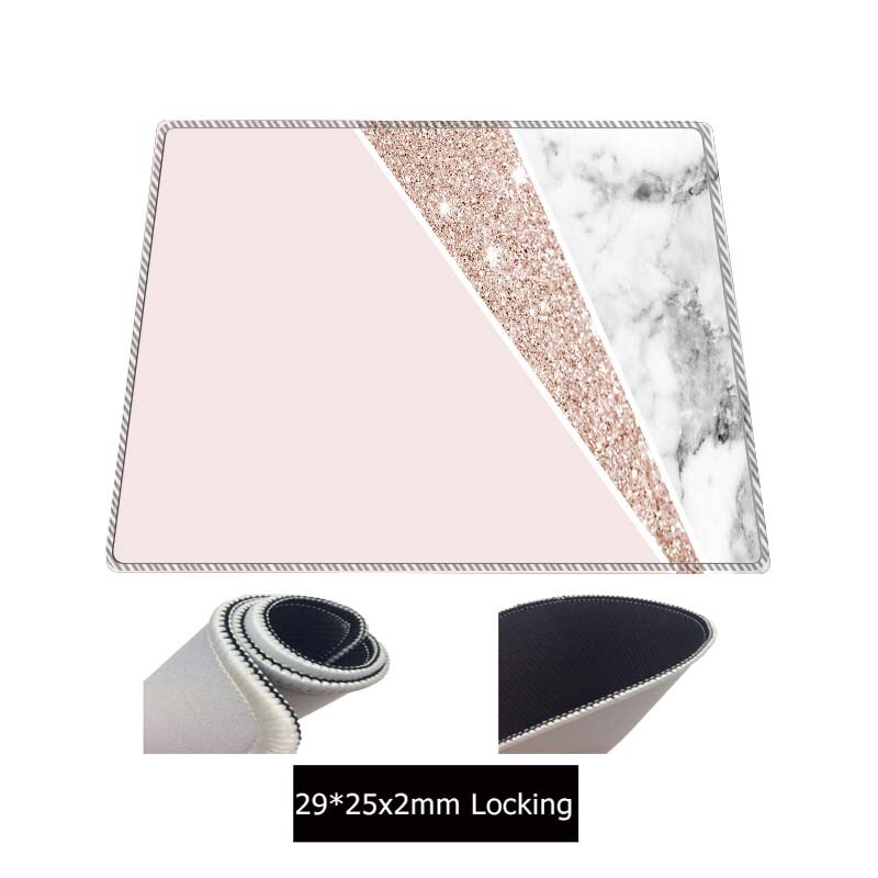 Mairuige White Pink Marble Gaming RGB Mouse Pad Computer RGB Backlit Mause Pad Large Mousepad XXL for Desk Keyboard LED Mice Mat: NO LED 250X290X2MM
