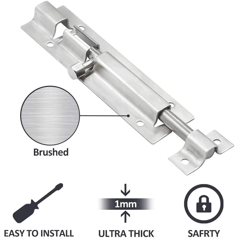 4 Inch Stainless Steel Security Slide Latch Barrel Bolt Gate Barrel Bolt, Door Lock 10Pcs
