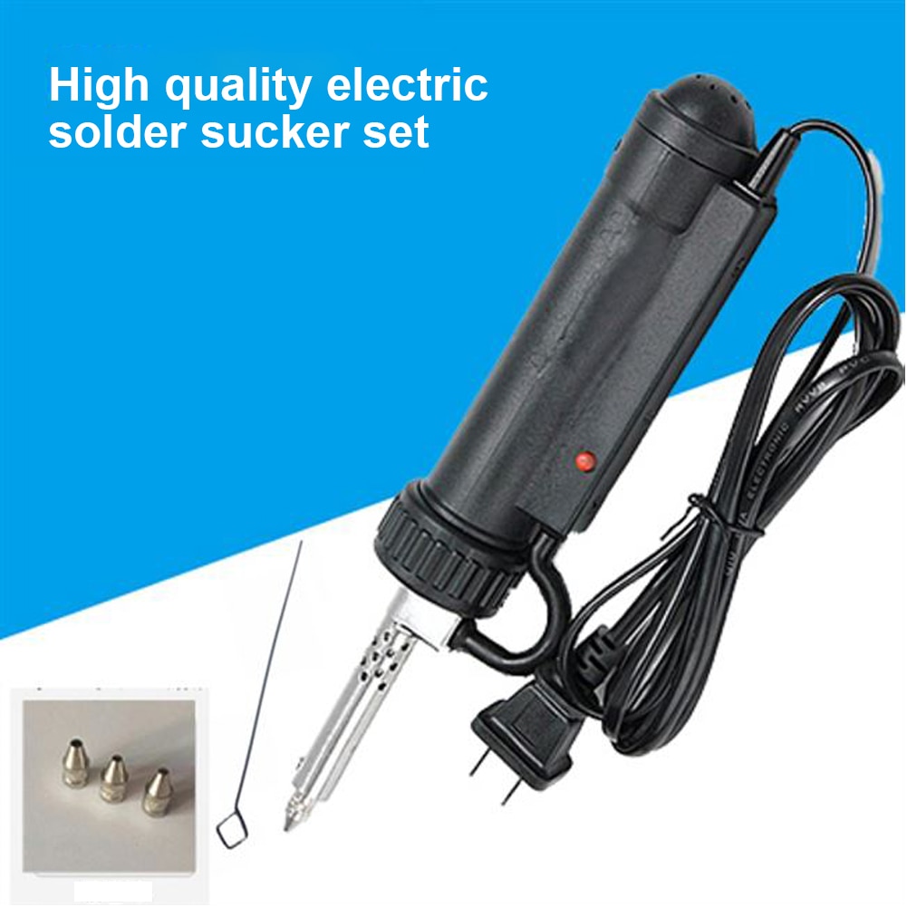 30W Electric Solder Sucker Desoldering Tool – Automatic Tin Removal Gun With 3 Nozzles & Cleaner, AC110V US Plug