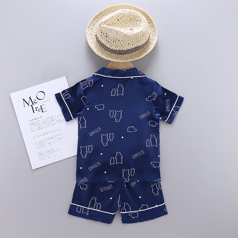 Zomer Kinderen Pyjama Korte Mouwen T-shirt + Shorts Casual Set Kinderen Pyjama Jongens Meisjes Pyjama Baby Sleepers nachtkleding 1-6T