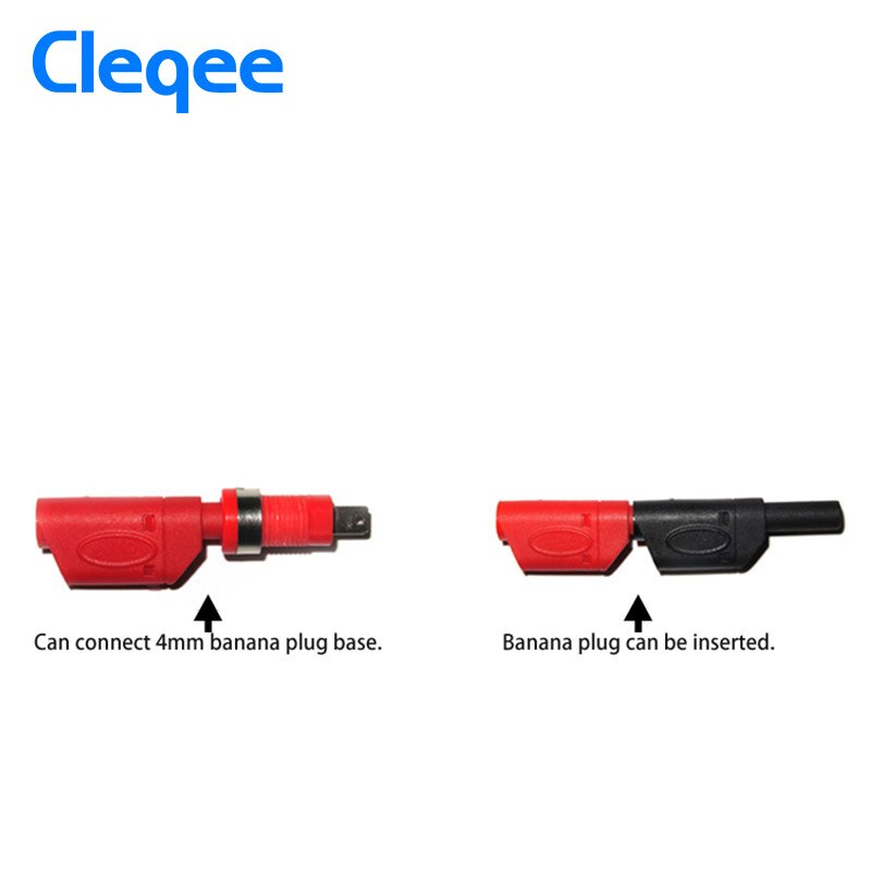 Cleqee P1018A 1M 4Mm Banana Plug Naar Krokodil Alligator Clip Test Probe Aderige Kabel