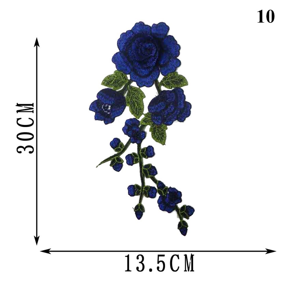 Blomst rose broderet syning på patch blomst på patch klistermærker til tøj badge dekorative syning stof applikationer