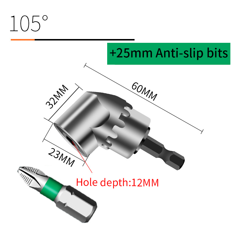 Adjustable 105/90 Degree Right Angle Driver Screwdriver: 105Standard
