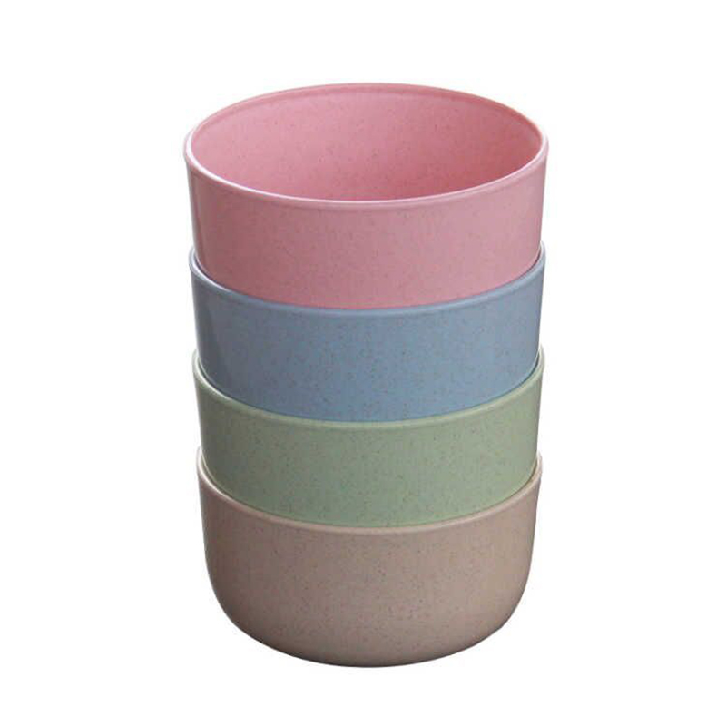 Baby Feeding Bowl Eco-friendly Kids Plate Food Grade Wheat Straw Solid Color Round Dish Children Dinnerware Infant Bowls MBG0466