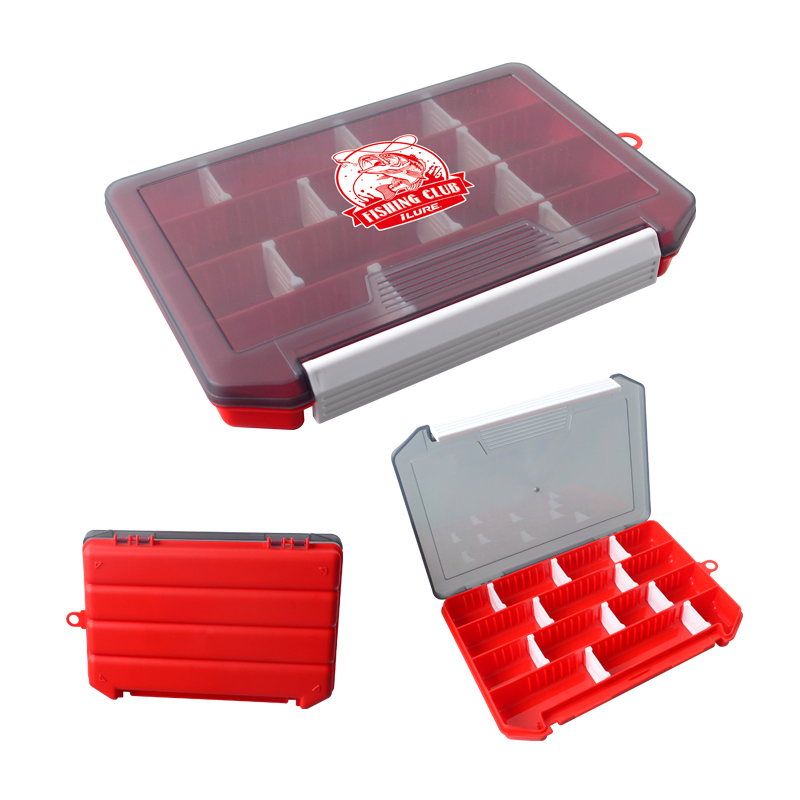 Fishing Box Plastic Fisherman Tackle Box Bait Container Hook Lure Tool Case Box Accessories Storage Supplies Organizer for Carp: Red