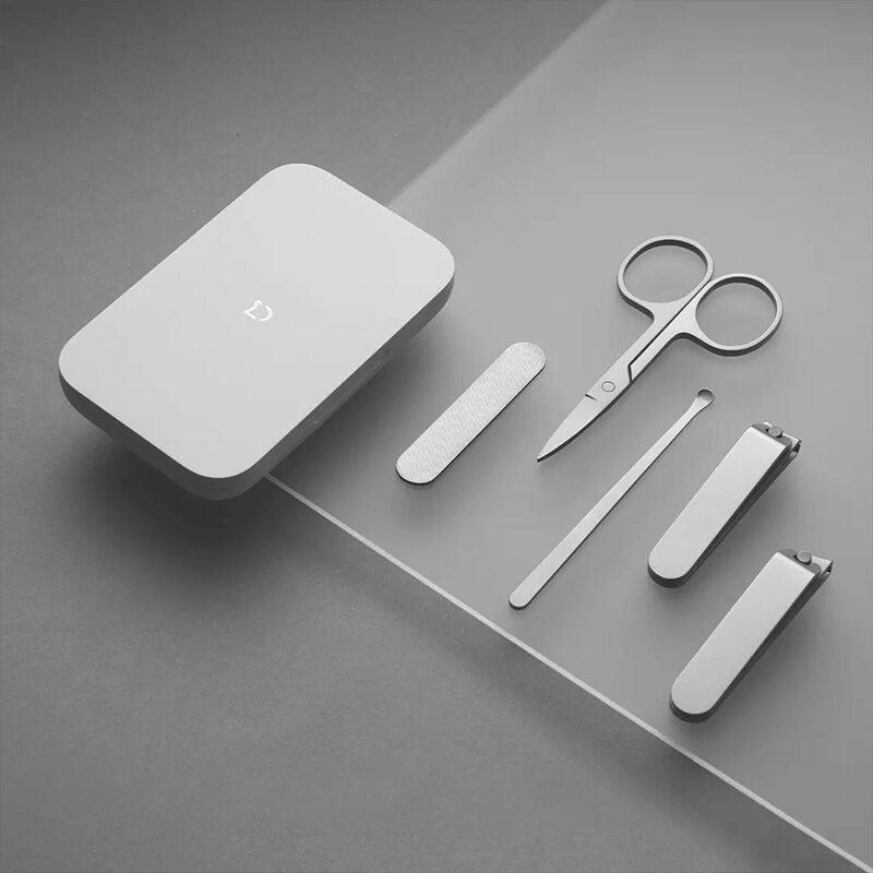 Original XIAOMI MIJIA Nail Clippers Set 5Pcs Stainless Manicure Pedicure Nail Clipper Cutter Nail File Ear Pick with Storage Box