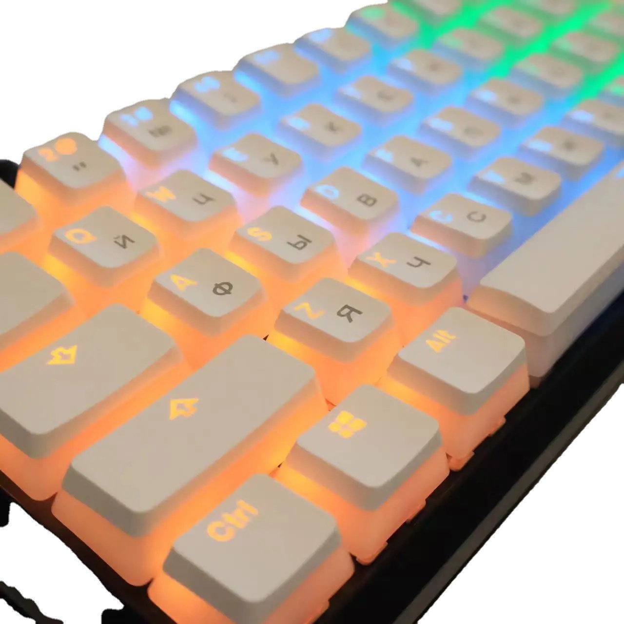 Cyrillic/Russian Pudding Keycaps Layout Keycap for Mechanical Keyboards Keycap Double Shot PBT Full 117 Keys Set Keycaps ISO Key