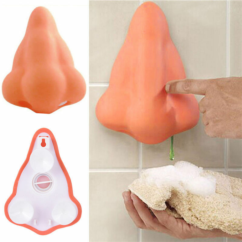 Sjov løbende næse shower gel dispenser vægmonteret shampoo sæbe dispenser næse sæbe dispenser shower gel hånd dispenser